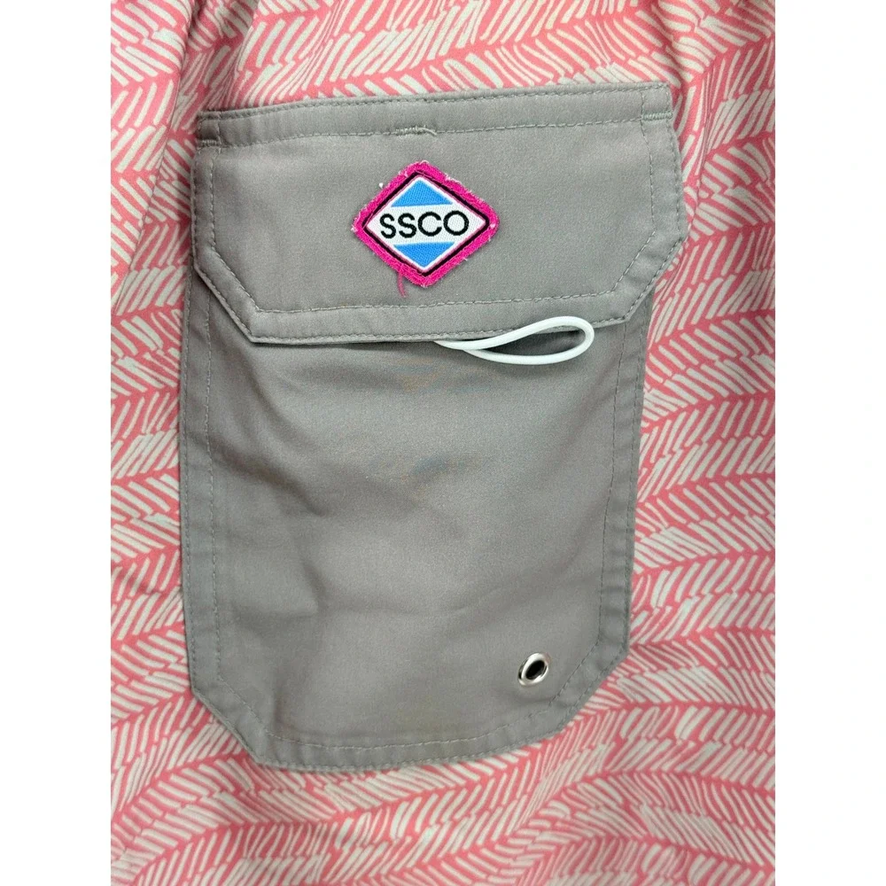 SSCO Southern Shirt Co Mens Small Chevron Swim Trunks Board Shorts Mesh Line